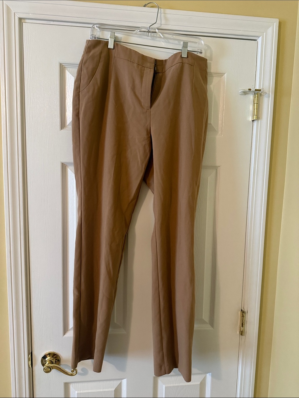 Chico's Straight-Leg Dress Pants in Camel Brown